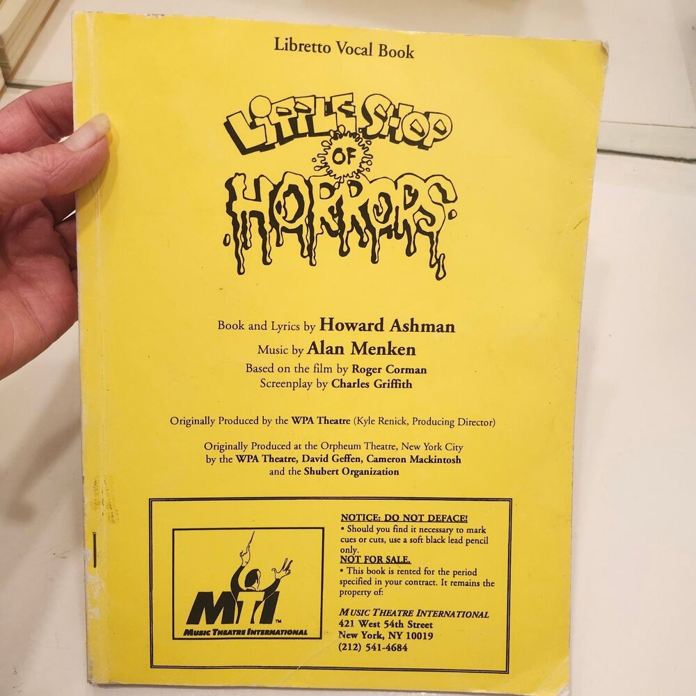 Little Shop of Horrors Libretto Vocal Book Ashman Menken MTI 1998 Musical Script